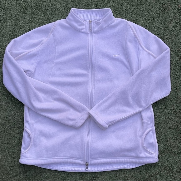 NIKE Kids XL 16/18 Fleece Zip Up Jacket Preowned white activewear casual - Picture 1 of 4